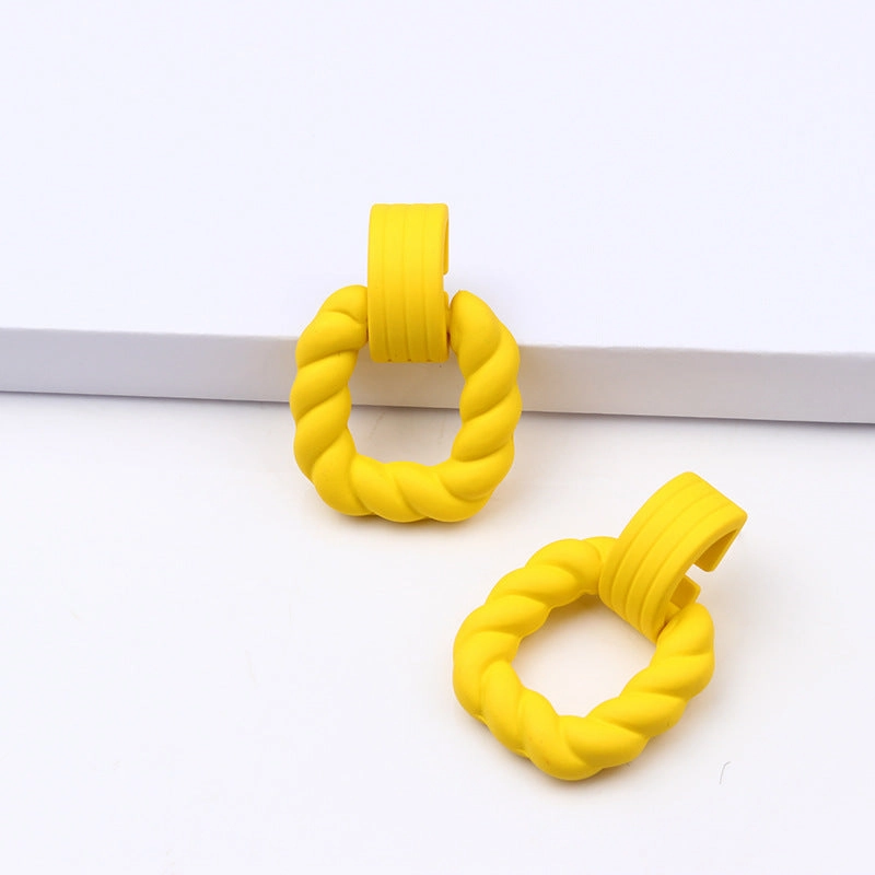 Wholesale Square Semi-circular Splicing Acrylic Earrings
