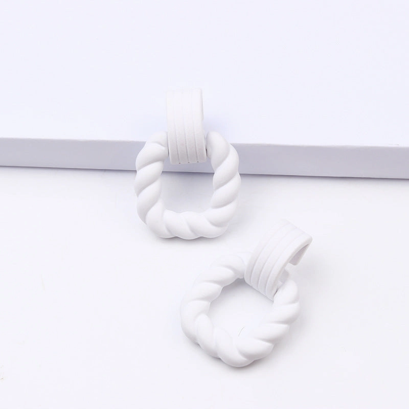 Wholesale Square Semi-circular Splicing Acrylic Earrings