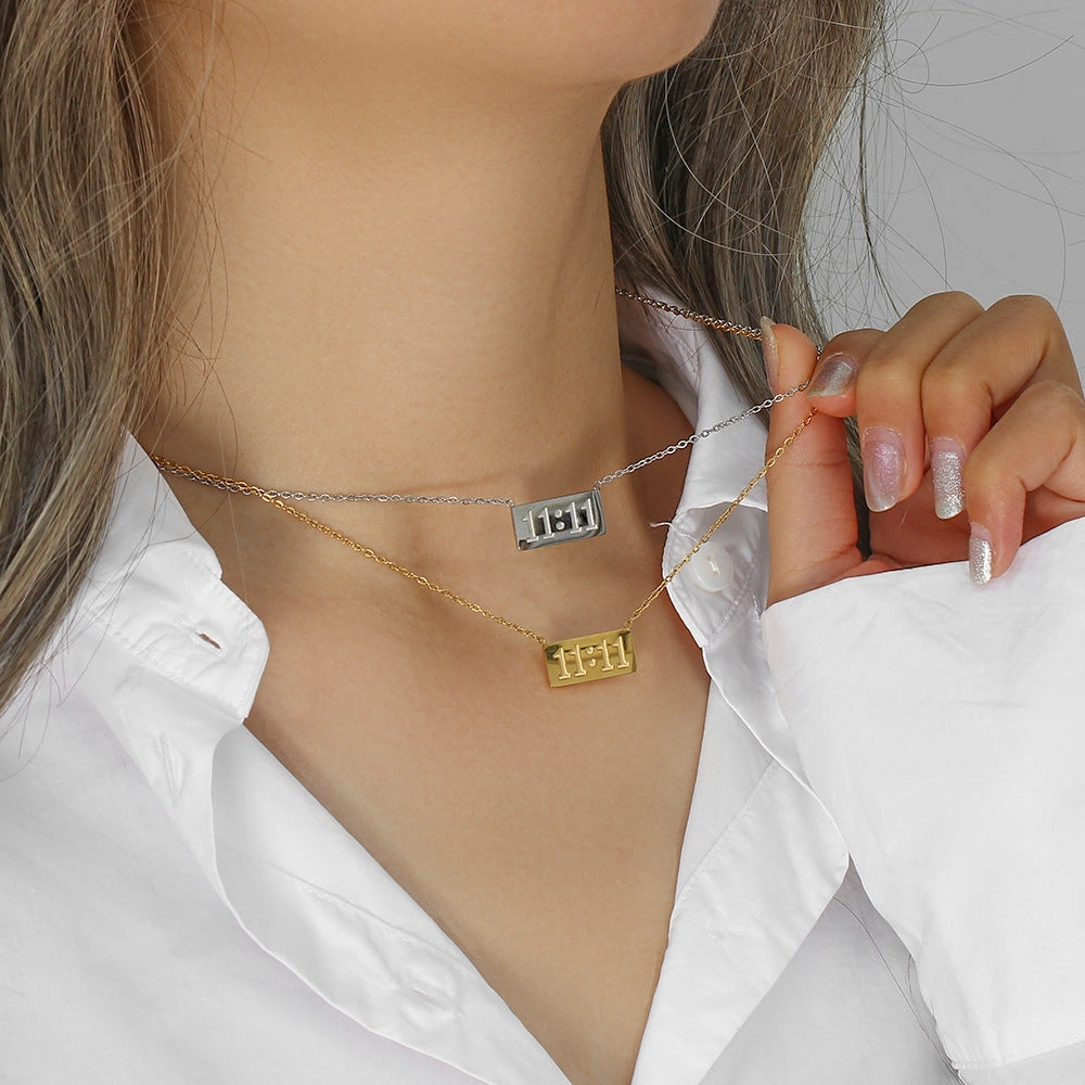 Wholesale Square Sign Pendants Stainless Steel Necklaces