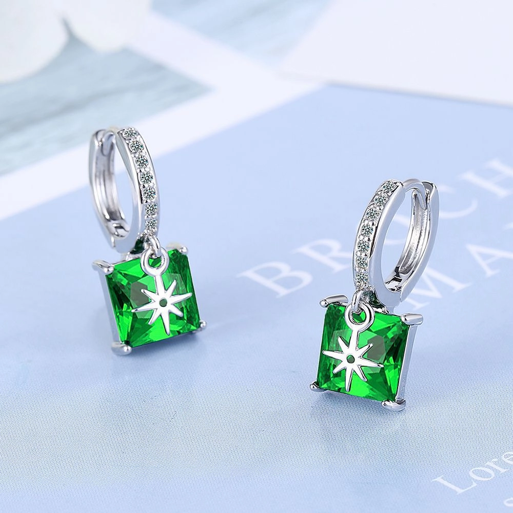 Wholesale Square Star Copper Earrings