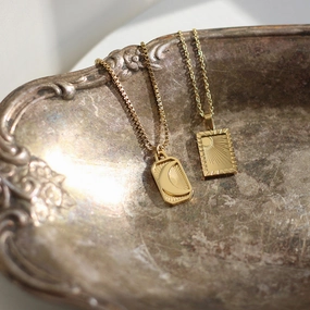 Wholesale Square Sun Moon Gold Plated Sweaters Necklace