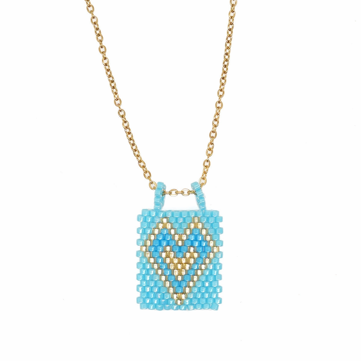 Wholesale Square Tag Rice Bead Necklace