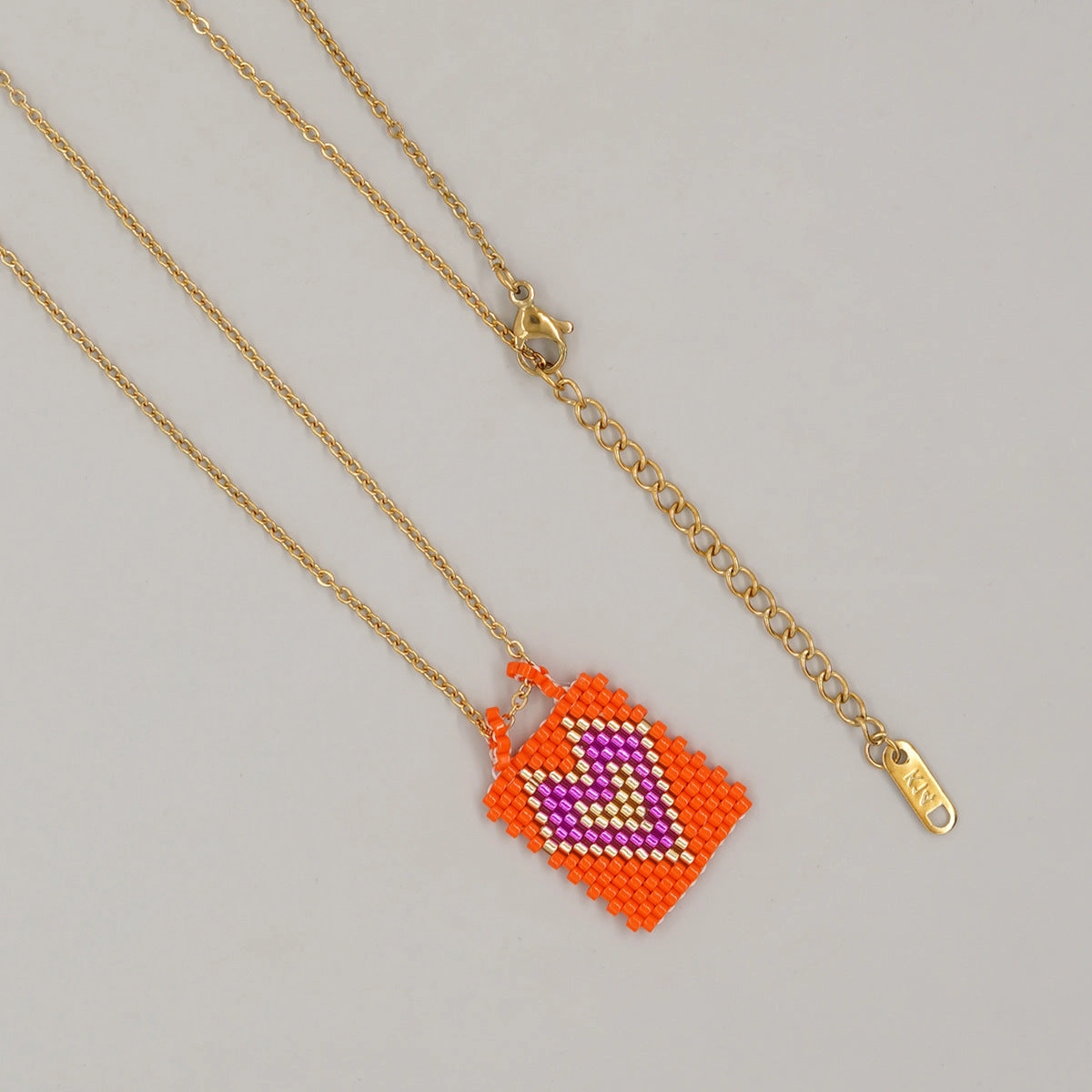 Wholesale Square Tag Rice Bead Necklace