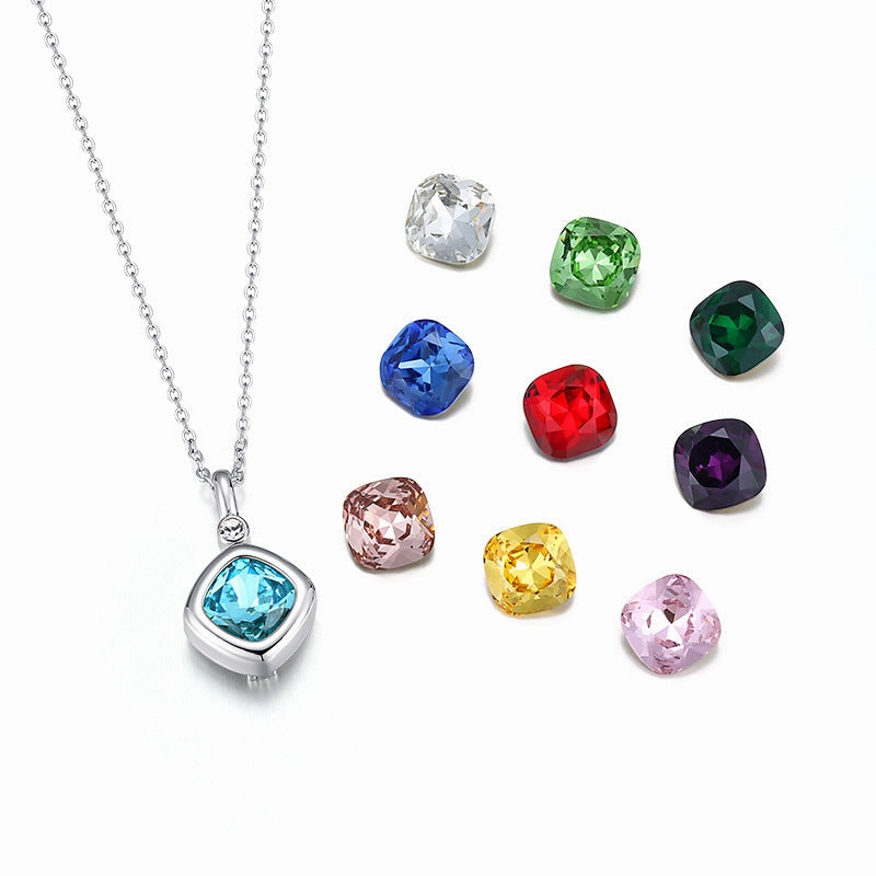 Wholesale Square Zircon Interchangeable Zircon Necklace