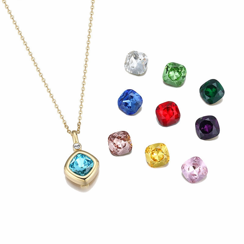 Wholesale Square Zircon Interchangeable Zircon Necklace