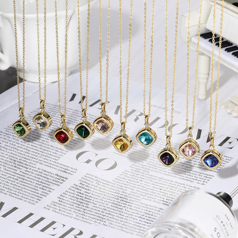 Wholesale Square Zircon Interchangeable Zircon Necklace