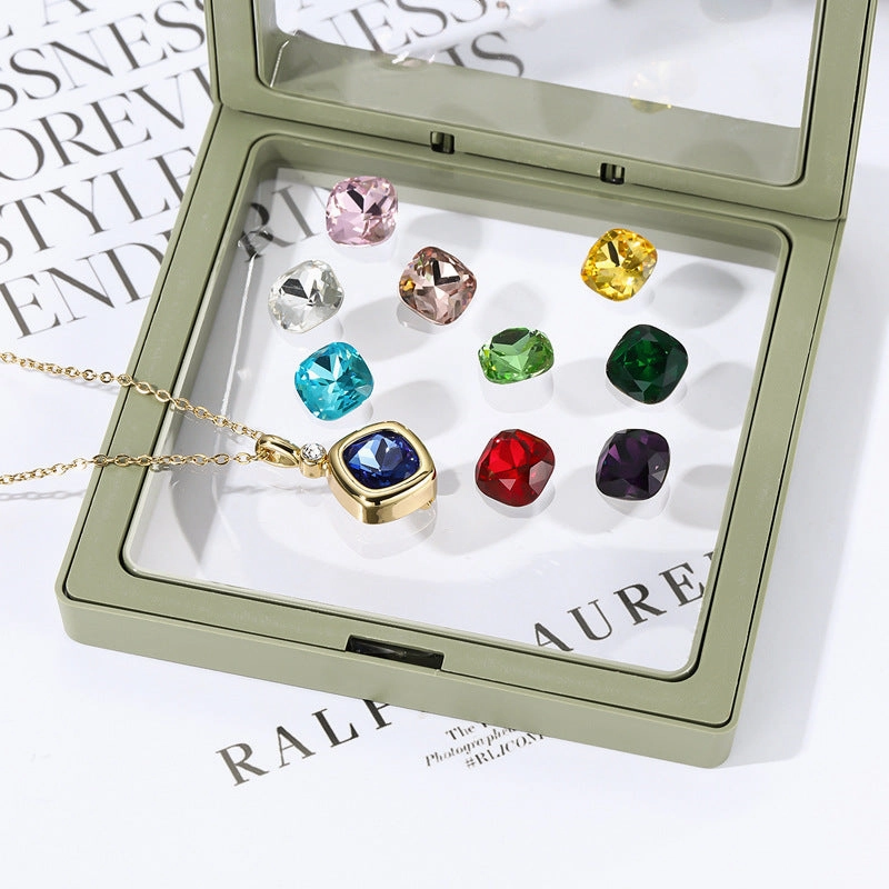 Wholesale Square Zircon Interchangeable Zircon Necklace