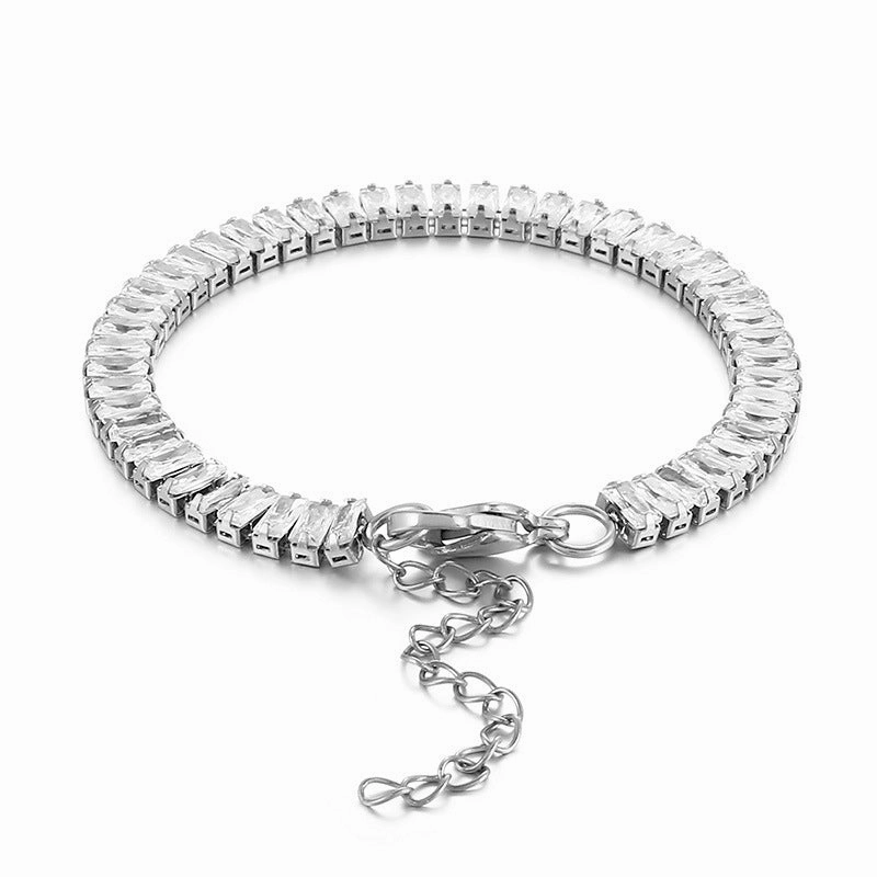 Wholesale Square Zircon Stainless Steel Bracelet