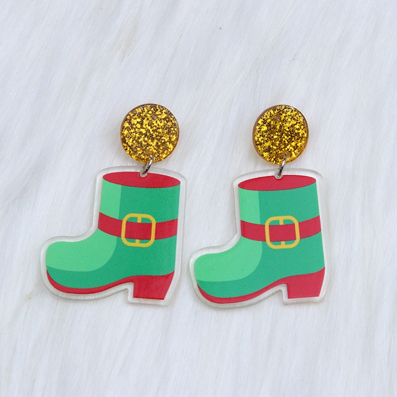 Wholesale St. Patrick's Balloon Clover Hat Acrylic Earrings
