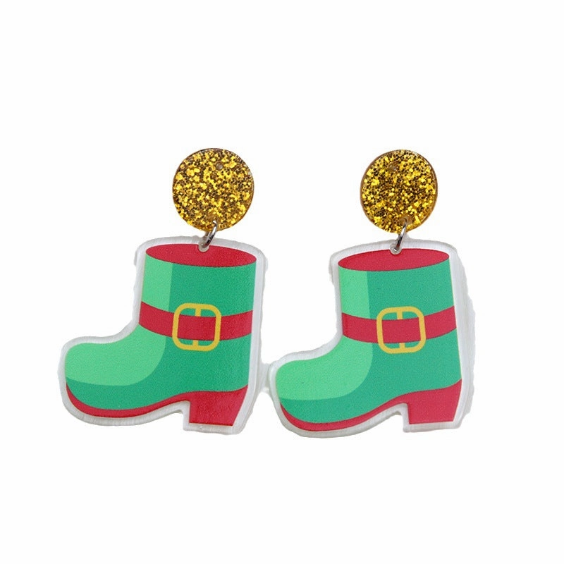 Wholesale St. Patrick's Balloon Clover Hat Acrylic Earrings