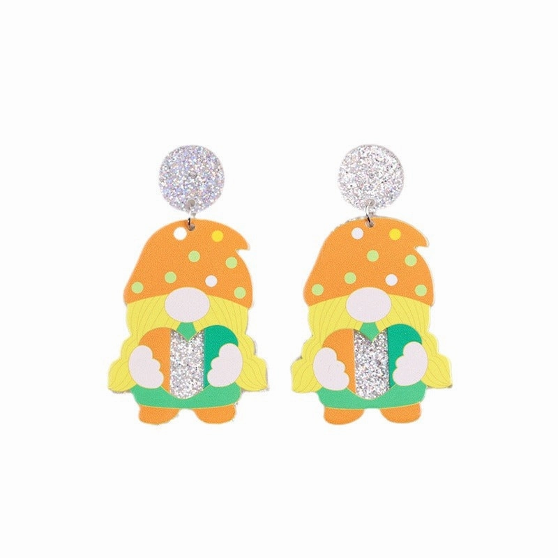 Wholesale St. Patrick's Clover Dwarf Acrylic Earrings