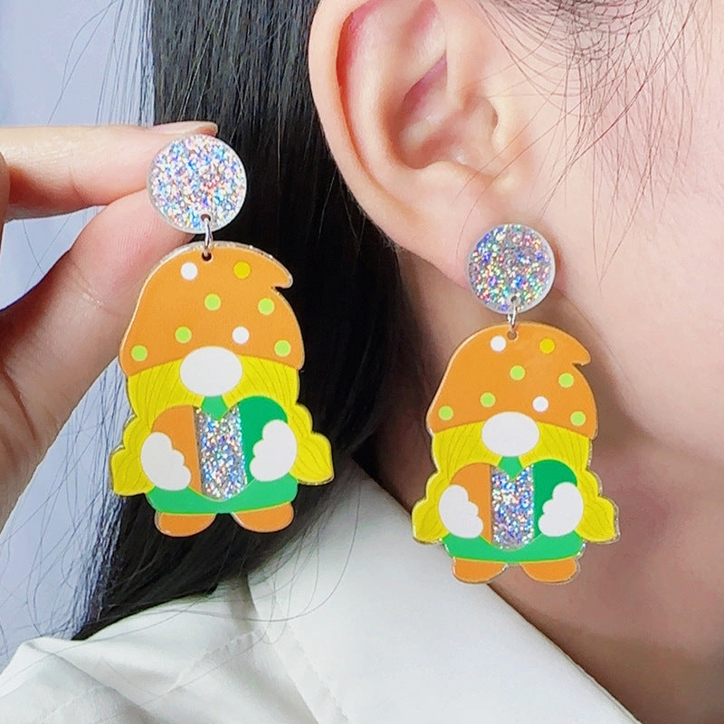 Wholesale St. Patrick's Clover Dwarf Acrylic Earrings