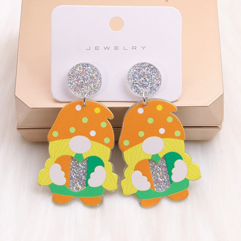 Wholesale St. Patrick's Clover Dwarf Acrylic Earrings