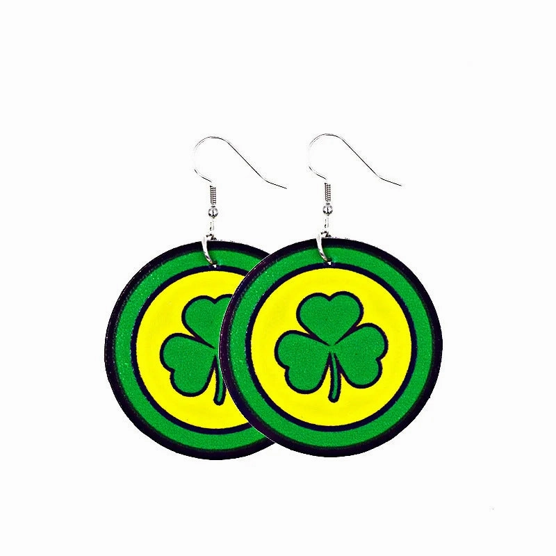 Wholesale St Patrick's Day Acrylic Carnival Pendant Earrings