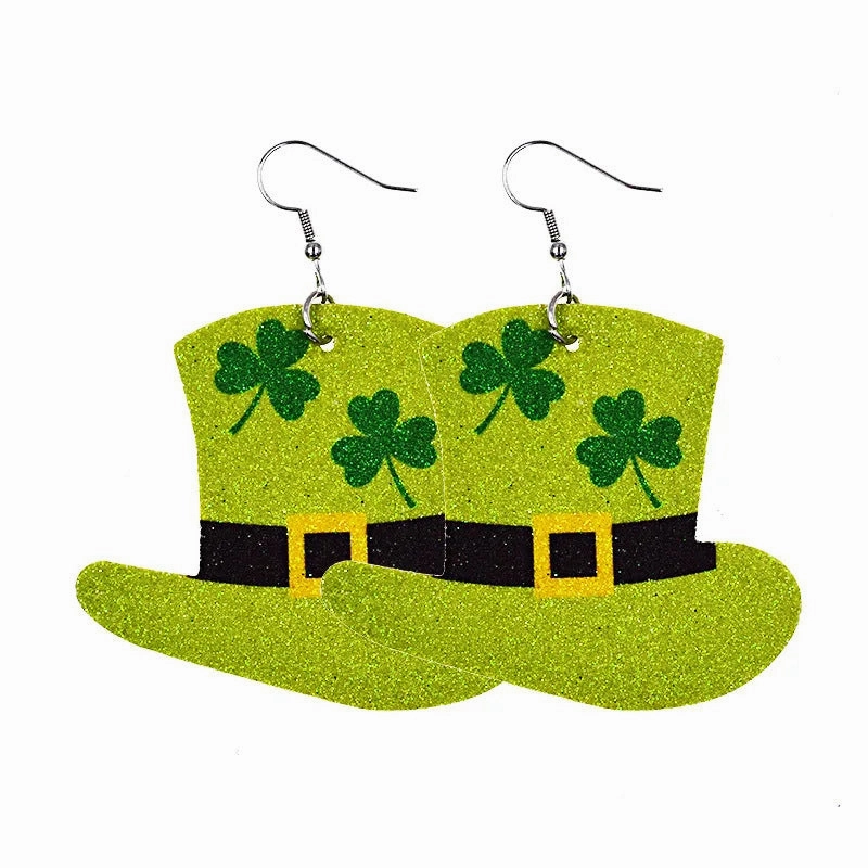 Wholesale St Patrick's Day Acrylic Carnival Pendant Earrings