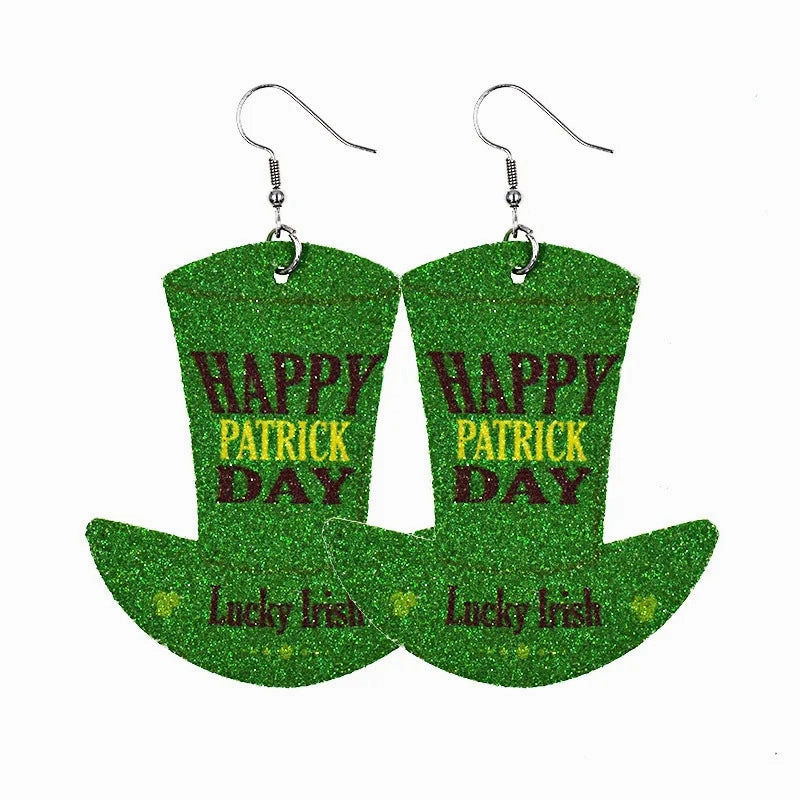 Wholesale St Patrick's Day Acrylic Carnival Pendant Earrings