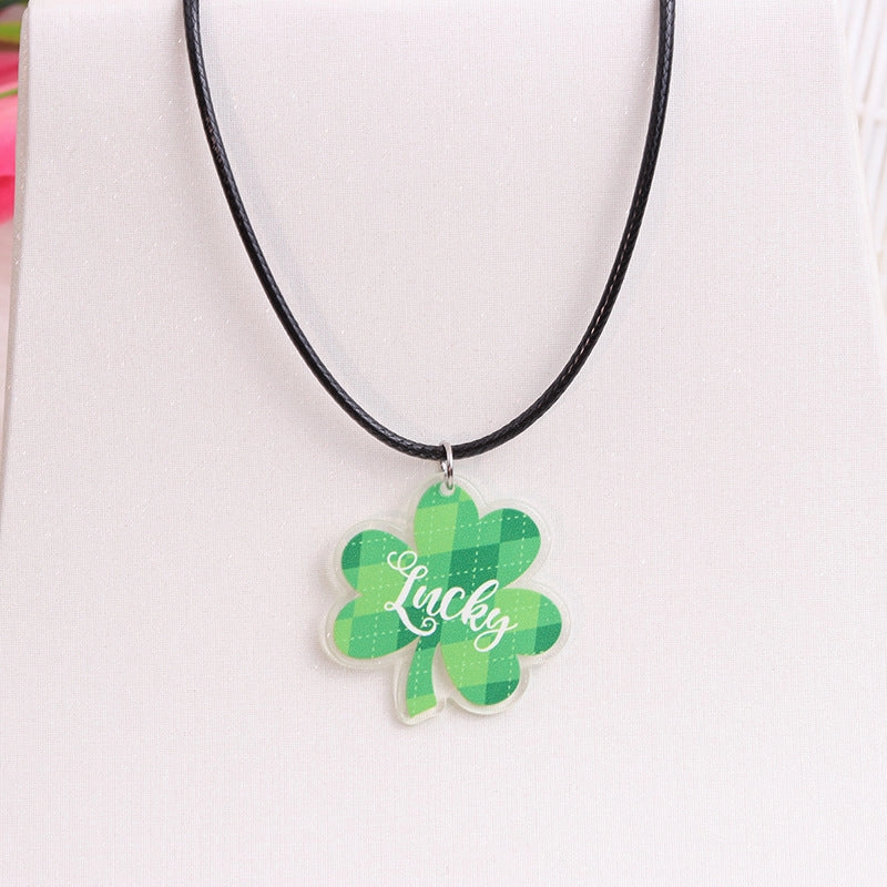 Wholesale St. Patrick's Day Beer Shamrock Rainbow Hat Pipe Necklace
