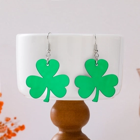 Wholesale St. Patrick's Day Clover Green Acrylic Women Earrings