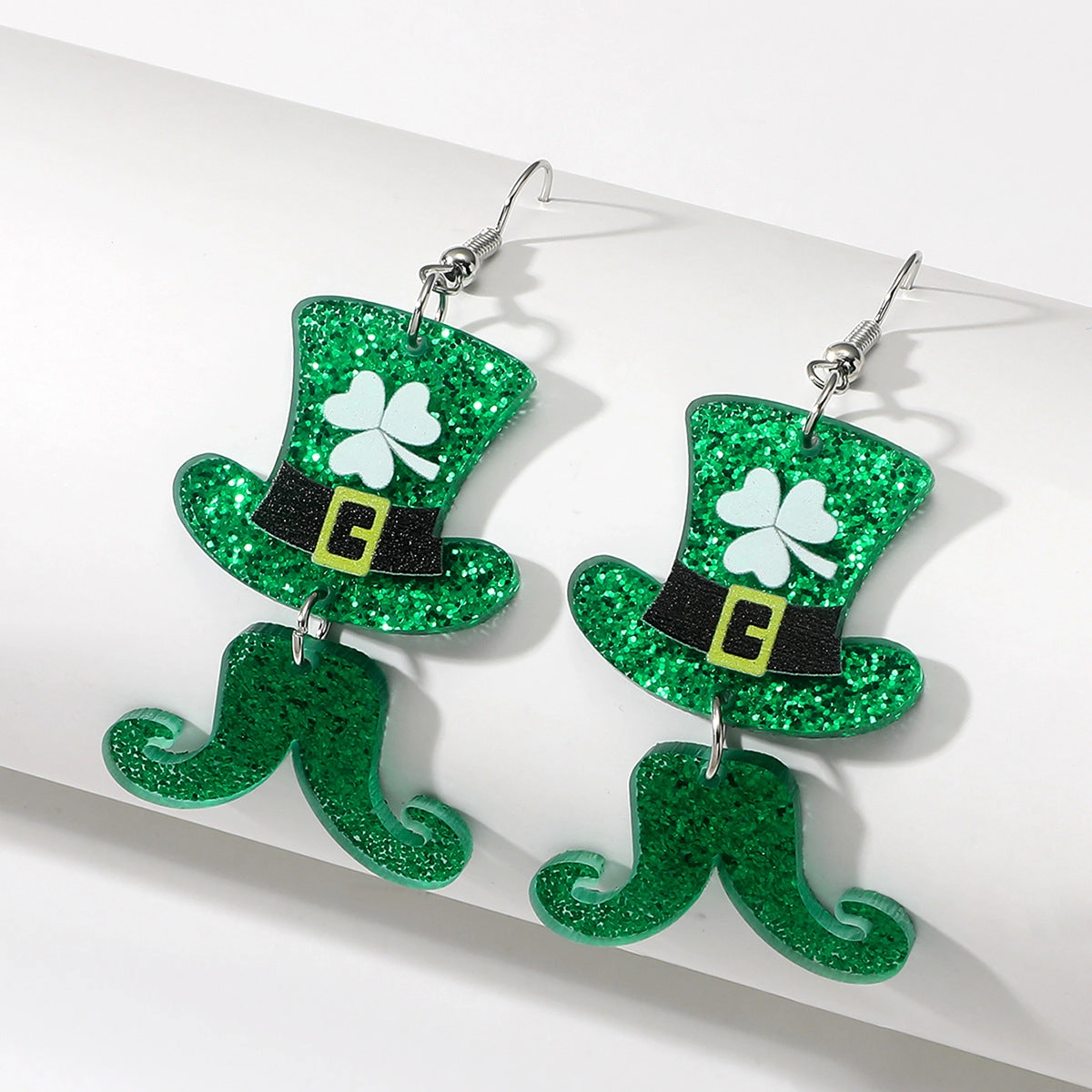 Wholesale St. Patrick's Day Mardi Gras Clover Acrylic Earrings
