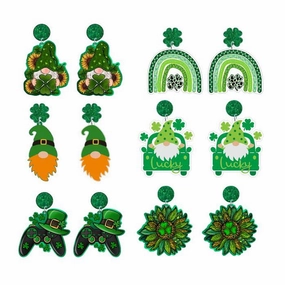 Wholesale St. Patrick's Day Rainbow Acrylic Earrings