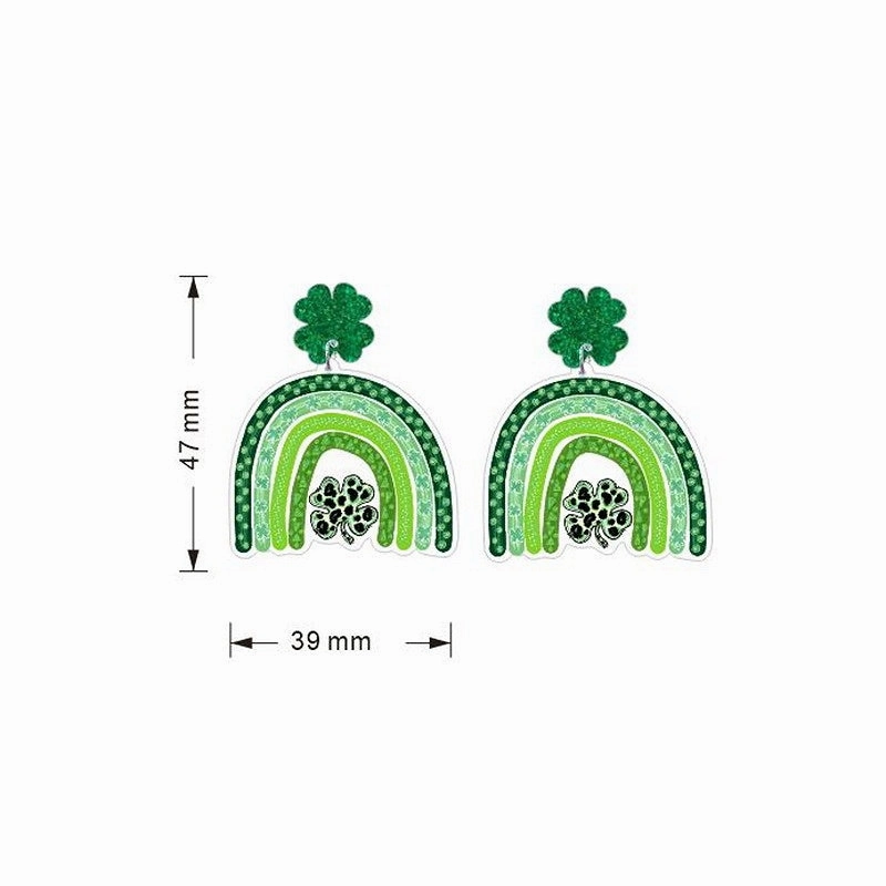 Wholesale St. Patrick's Day Rainbow Acrylic Earrings