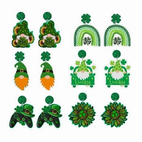 Wholesale St. Patrick's Day Rainbow Acrylic Earrings
