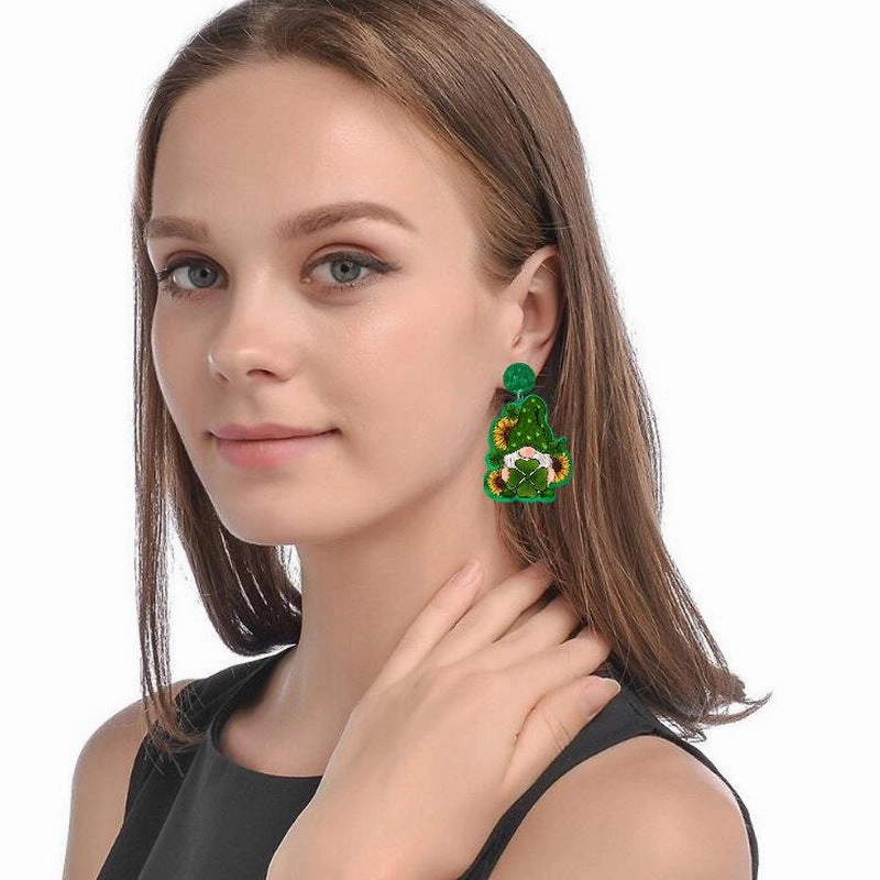 Wholesale St. Patrick's Day Rainbow Acrylic Earrings