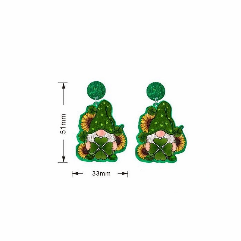 Wholesale St. Patrick's Day Rainbow Acrylic Earrings