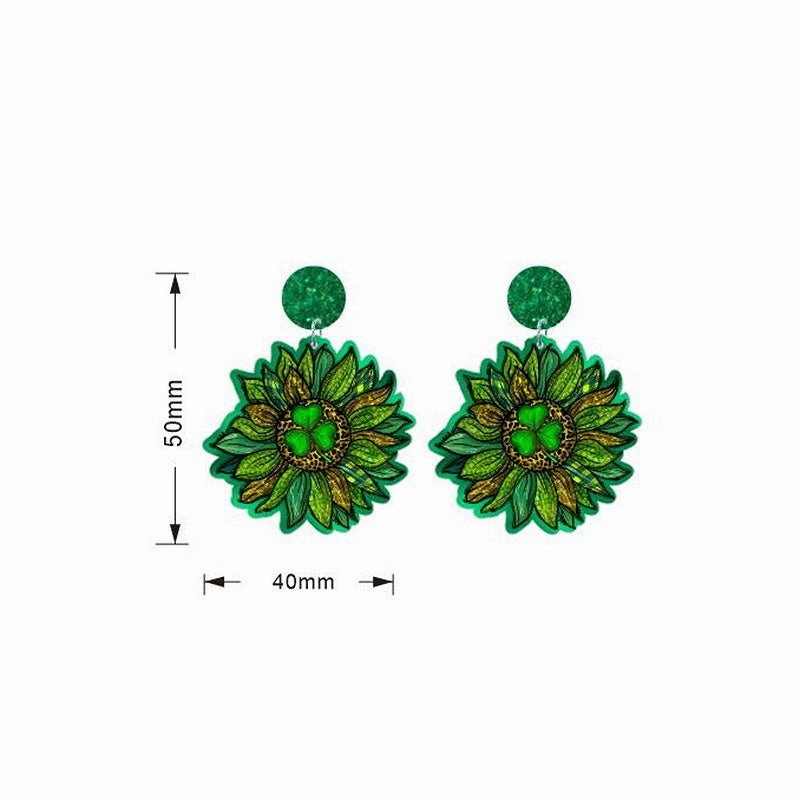 Wholesale St. Patrick's Day Rainbow Acrylic Earrings