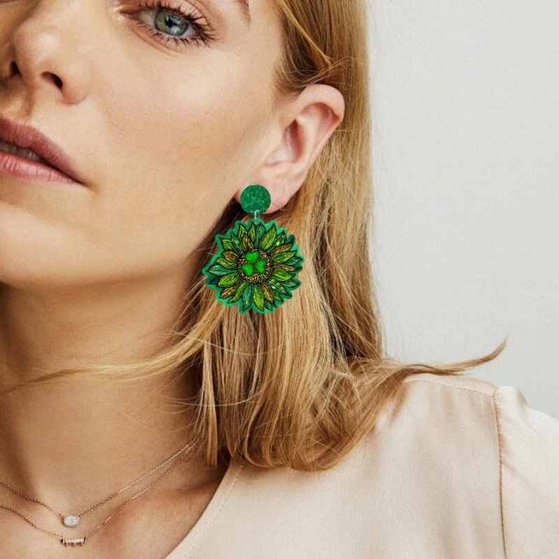 Wholesale St. Patrick's Day Rainbow Acrylic Earrings