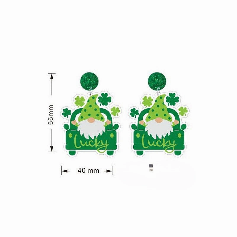 Wholesale St. Patrick's Day Rainbow Acrylic Earrings