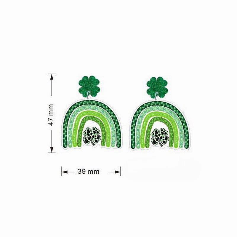 Wholesale St. Patrick's Day Rainbow Acrylic Earrings