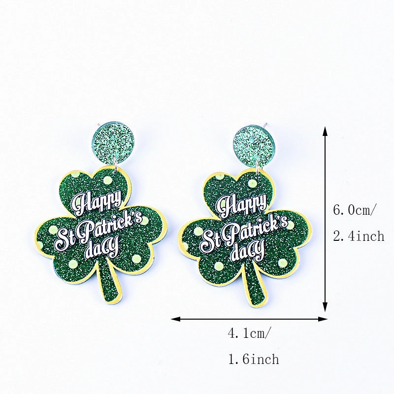 Wholesale St. Patrick's Day Shamrock Hat Earrings