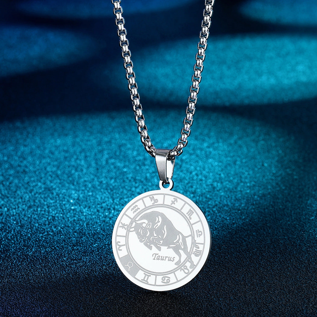 Wholesale Stainless Steel 12 Constellation Pendant Necklace