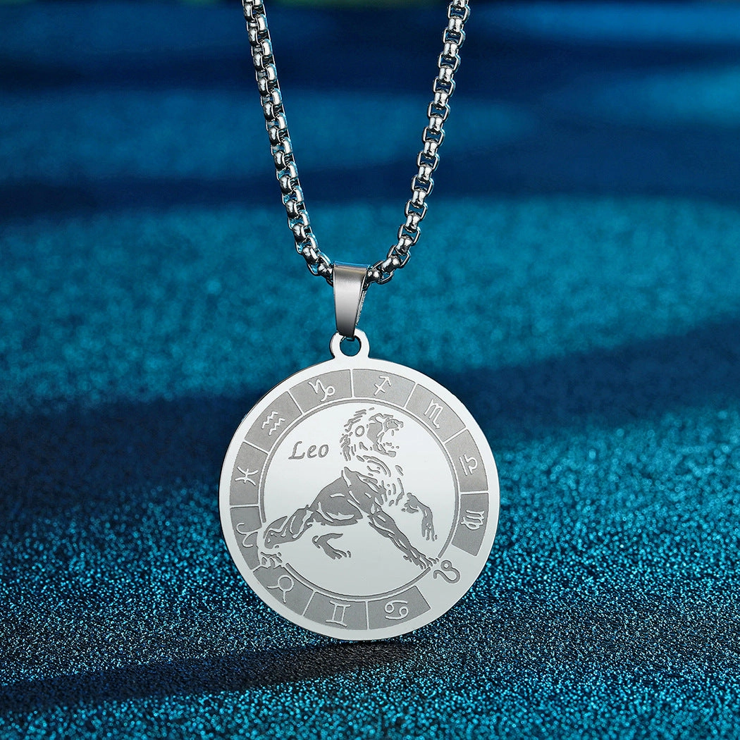 Wholesale Stainless Steel 12 Constellation Pendant Necklace