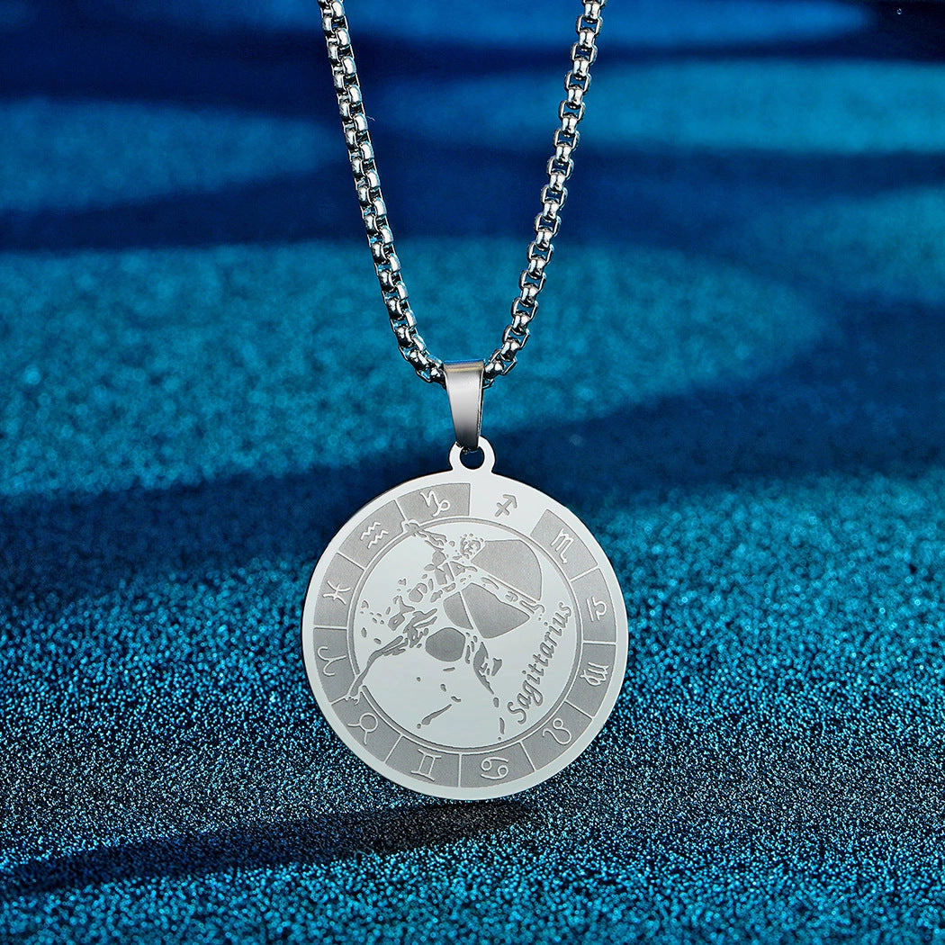 Wholesale Stainless Steel 12 Constellation Pendant Necklace