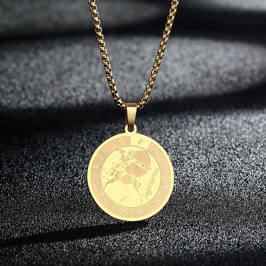 Wholesale Stainless Steel 12 Constellation Pendant Necklace