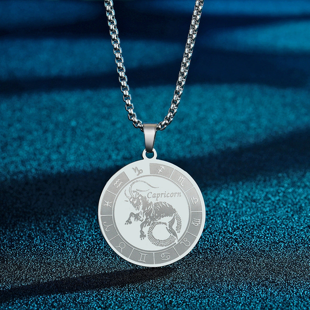 Wholesale Stainless Steel 12 Constellation Pendant Necklace