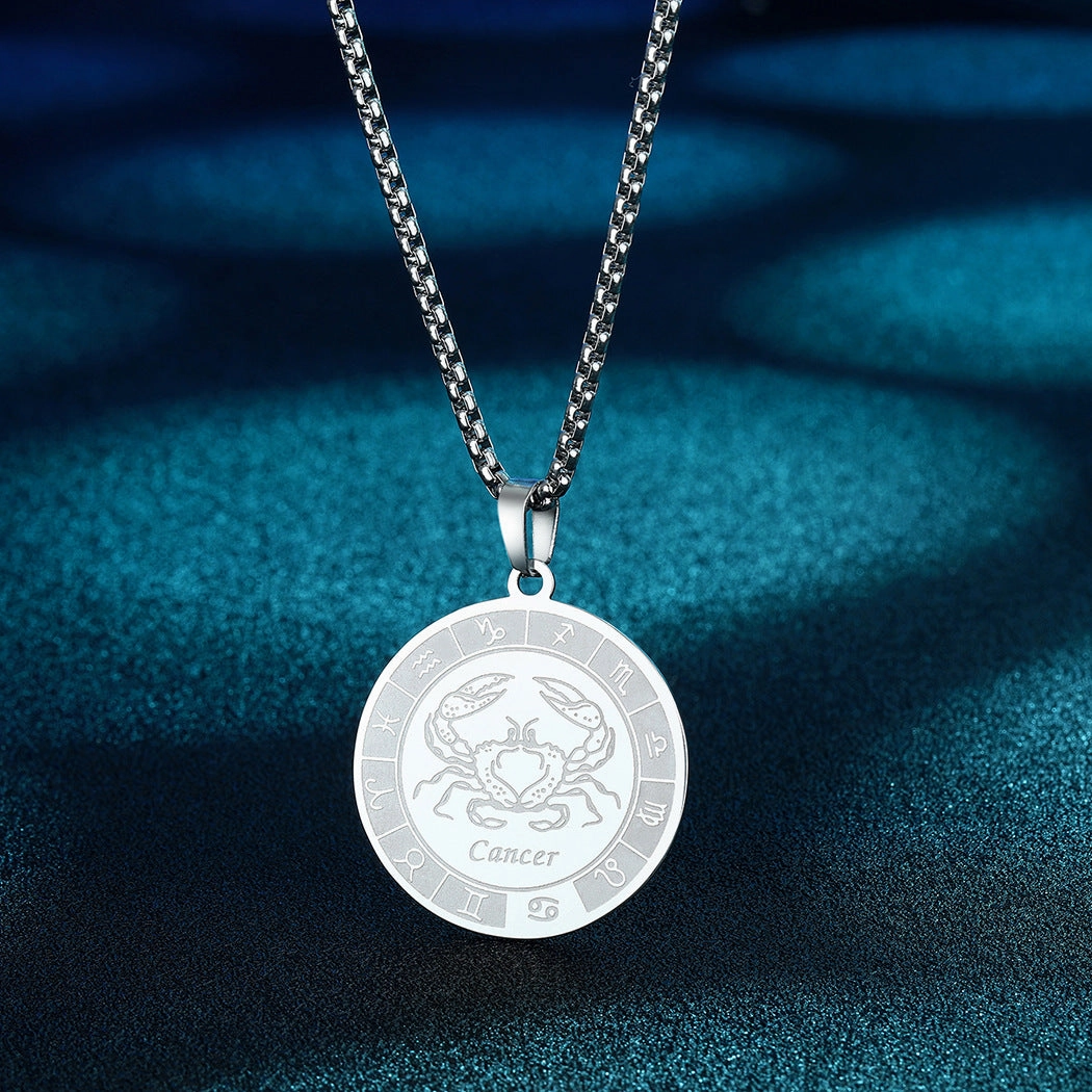 Wholesale Stainless Steel 12 Constellation Pendant Necklace