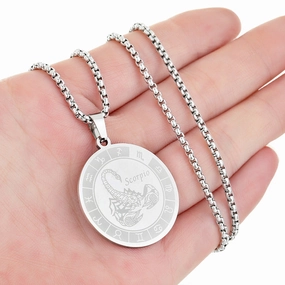Wholesale Stainless Steel 12 Constellation Pendant Necklace
