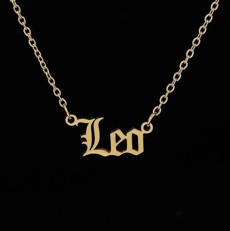 Wholesale Stainless Steel 12 Constellations English Letter Necklace
