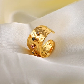 Wholesale Stainless Steel 18K Gold Plated Adjustable Rings