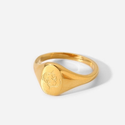 Wholesale Stainless Steel 18k Gold-plated Constellation Men's Medallion Ring