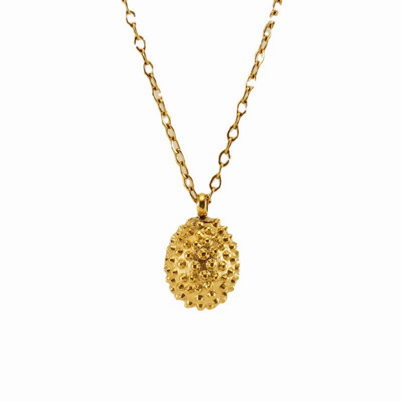 Wholesale Stainless Steel 18k Gold Plated Durian Necklace Titanium Steel