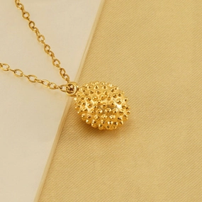 Wholesale Stainless Steel 18k Gold Plated Durian Necklace Titanium Steel