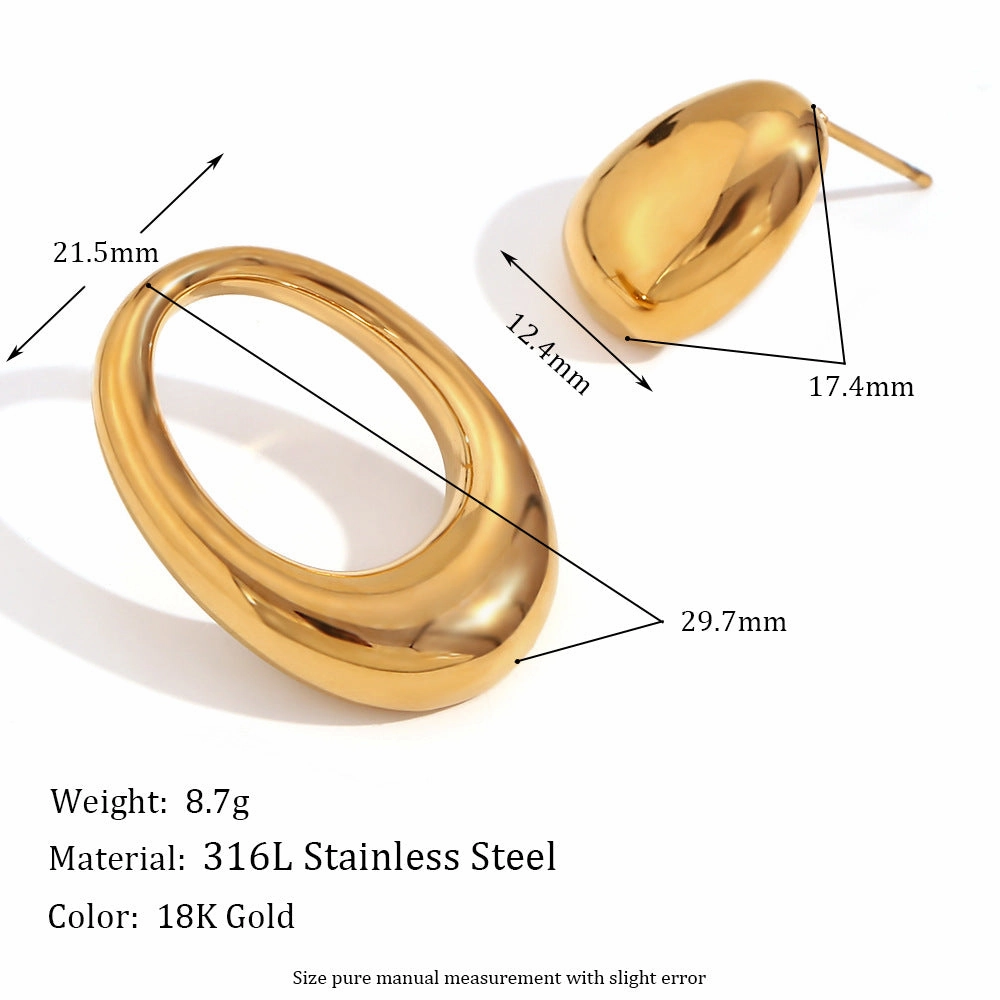 Wholesale Stainless Steel 18K Gold Plated Irregular Geometric Love Earrings