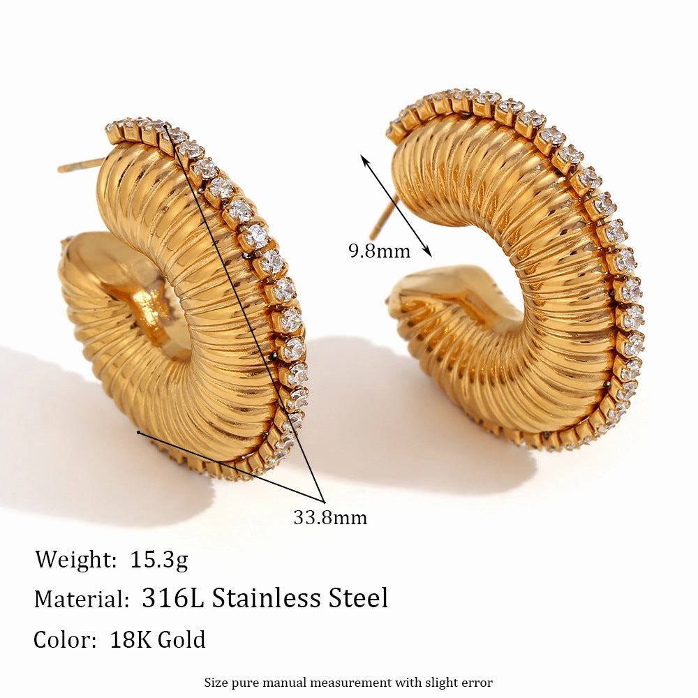 Wholesale Stainless Steel 18K Gold Plated Irregular Geometric Love Earrings