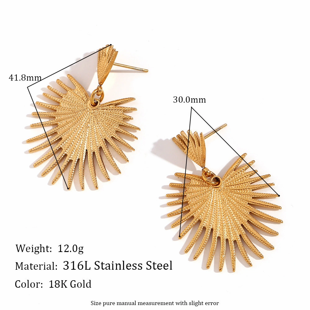 Wholesale Stainless Steel 18K Gold Plated Irregular Geometric Love Earrings