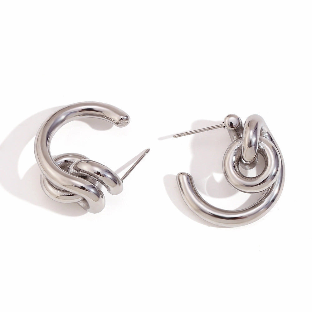 Wholesale Stainless Steel 18K Gold Plated Irregular Geometric Love Earrings