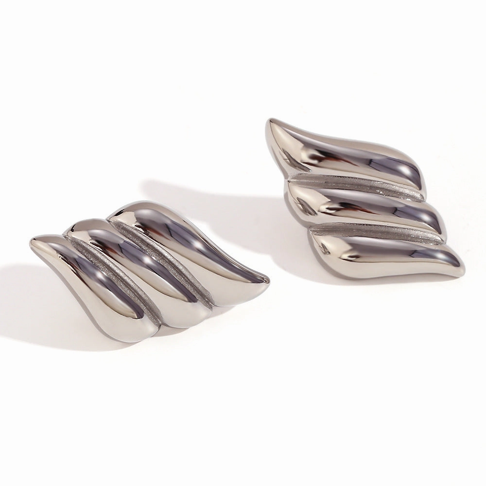 Wholesale Stainless Steel 18K Gold Plated Irregular Geometric Love Earrings